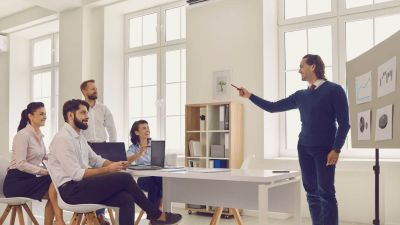 Equipo planificando estrategias con un enfoque estructurado, simbolizando el liderazgo confiable del Estilo de Percepción Métodos