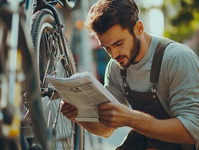 Un joven leyendo instrucciones